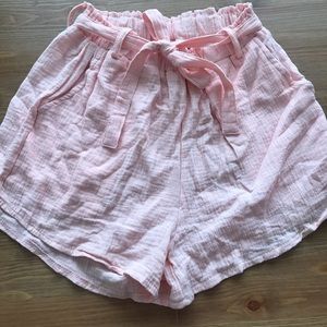 Pink paper bag shorts